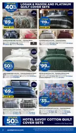 Spotlight catalogue Page 2: VIP'S SAVE 40% OFF FULL PRICE LOGAN & MASON AND PLATINUM QUILT COVER SETS MILAWA MADDOX VIP