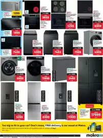 Makro catalogue Page 15: DEFY 30 L Microwave €1.299,00, Haier 12 kg Front Loader Washing Machine €11.999,00