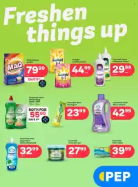 PEP catalogue Page 4: Sunlight 5in1 Handwash Powder €44,99, Essentials Home fabric softener €42,99