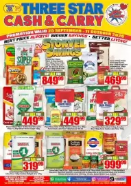 Three Star Cash and Carry catalogue Page 2: Papa Maize Meal Farmer's White Rice Farm Foods Cake Flour Sunstar Oil Slt €449,99