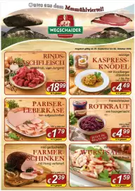 Wegschaider Flugblatt Seite 3: Feinschmecker Rotkraut €4,99, Pariser-Leberkäse €1,79