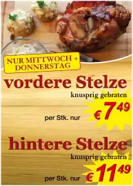 Wegschaider Flugblatt Seite 5: NUR MITTWOCH + DONNERSTAG RAMONTINA vordere Stelze knusprig gebraten per Stk. nur €74.9 €