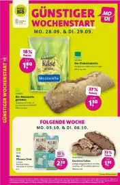 Denn's Biomarkt Flugblatt Seite 14: Biobackhaus Das kleine Falken €1,95, ALLOS Bio-Pflanzen-Drink €2,20
