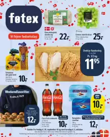 Føtex tilbudsavis uge 39 Side 1: Dava økologiske danske æg €22,00, Grønne stenfrie druer €25,00