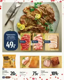 Føtex tilbudsavis uge 39 Side 25: Nakkekoteletter, flæsk i skiver eller koteletter €49,00, Røget bacon €75,00