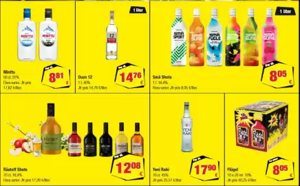 Calle reklamblad Sida 12: Små Shots €8,05, Råstoff shots €12,08