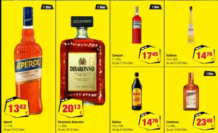Calle reklamblad Sida 13: Cointreau €23,49, Campari €17,45