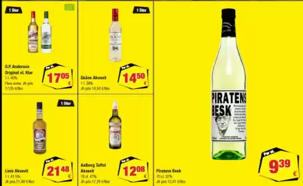 Calle reklamblad Sida 15: O.P. Anderson Original el. Klar €17,05, Skåne Akvavit €14,50
