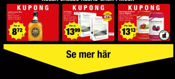 Calle reklamblad Sida 3: Les Fumées €13,99, Rekorderlig Strawberry Lime el. Wildberry €13,13