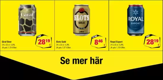 Calle reklamblad Sida 35: Giraf Beer €28,19, Slots Guld €8,46