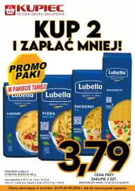 Kupiec gazetka tydzień 39 Strona 12: Makaron Lubella łazanki €3,79