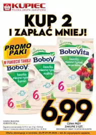 Kupiec gazetka tydzień 39 Strona 5: Kaszka mleczno-ryżowa banan BoboVita €6,99