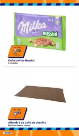 Catálogo Action semana 39 Página 9: Milka Gofres Nussini €2,59, Alfombra de baño de chenilla €5,99