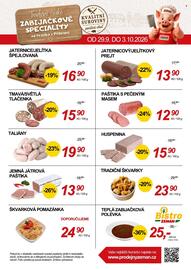 ZEMAN leták Strana 2: Taliány €19,90, Jaternicový/jelítkový prejt €13,90