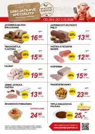 ZEMAN leták Strana 2: Taliány €19,90, Jaternicový/jelítkový prejt €13,90