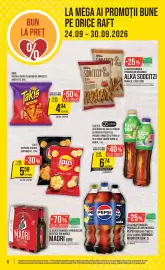 Catalog Mega Image săptămâna 39 Pagină 6: Takis tortilla chips cu aromă de brânză și ardei iute €4,94, Fuzetea €6,74