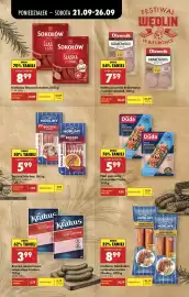 Biedronka gazetka tydzień 39 Strona 4: Boczek Morliny parzony, wędzony €5,99, Kiełbasa Śląska Sokołów €8,99