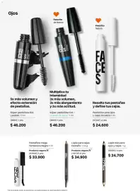 Catálogo Natura Página 111: Faces Súper pestañina tint A €46.200,00, Faces lápiz para cejas castaño €34.900,00