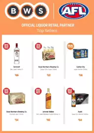 BWS catalogue Page 2: Johnnie Walker Red Label Blended Scotch Whisky €66,00, Asahi Super Dry Bottles €64,00