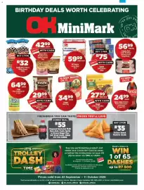 OK MiniMark catalogue Page 1: Eskort Back Bacon €75,00, Maggi 2 Minute Noodles Assorted €27,99