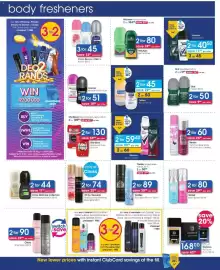 Clicks catalogue Page 26: Yardley English Blazer Roll-On €50,00, Sorbet Body Spritzer €80,00