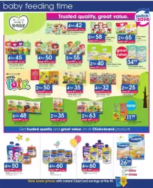 Clicks catalogue Page 32: 4 Baby Juice €58,00, Purity Baby Cereal Just Add Water €48,99