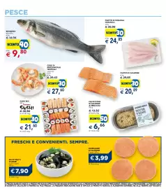 Volantino Esselunga Pagina 14: Branzino già pulito €9,80, Code di mazzancolle tropicali €27,60