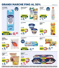 Volantino Esselunga Pagina 3: Latte Arborea €0,85, Yogurt Müller Zero% grassi €2,49