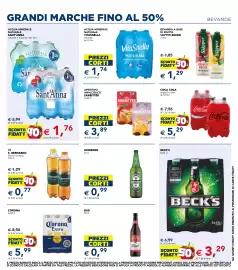 Volantino Esselunga Pagina 8: Acqua minerale naturale Sant'Anna €1,76, Aperitivo analcolico Sanbitter €3,89