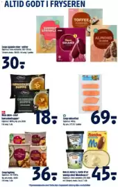 Coop 365 tilbudsavis uge 39 Side 16: Ben & Jerry's, Carte D'or vanilje eller Marabou is €45,00, Coop laksefilet €69,00