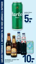 REMA 1000 tilbudsavis uge 40 Side 26: Grimbergen, Jacobsen eller Kronenbourg øl €10,00, Harboe Pilsner €5,00