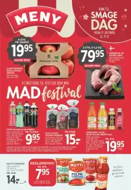 MENY tilbudsavis uge 39 Side 1: Innocent juice, shot eller smoothie €19,95, Mutti tomater €7,95
