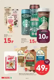 SPAR tilbudsavis uge 39 Side 11: Starbucks flere varianter €10,00, Riberhus eller Cheasy Skæreost €49,00