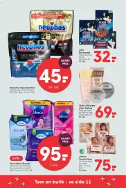 SPAR tilbudsavis uge 39 Side 29: Neophos Opvasketabs €45,00, Tena eller Libresse €95,00