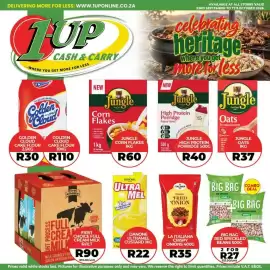 1UP catalogue Page 6: BIG BAG RED SPECKLED BEANS €27,00, First Choice Full Cream Milk €90,00