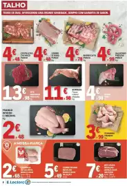 Folheto E.Leclerc semana 39 Página 2: Borrego fresco inteiro/metades €11,98, Bife redondo novilho €13,98