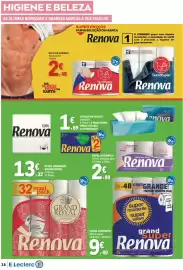 Folheto E.Leclerc semana 39 Página 28: Rolo de cozinha €2,49, Papel higiênico grand super renova €9,49