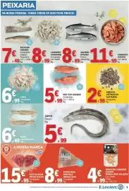 Folheto E.Leclerc semana 39 Página 3: Miolo de camarão cozido marca guia seleção €4,99, Amêijoa vietnamita castanha €2,99