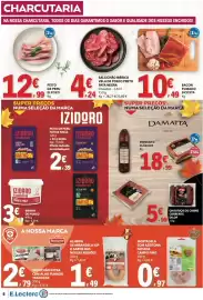 Folheto E.Leclerc semana 39 Página 6: Peito de peru elpozo €12,99, Izidoro o charcutheiro banha de porco €3,19