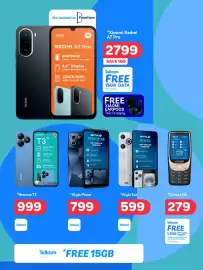 PEP catalogue Page 6: Xiaomi Redmi A7 Pro 128GB ROM 8GB RAM €2.799,00, Hisense T3 32GB ROM 4GB RAM €999,00
