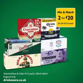 Morrisons leaflet Page 3: Mix & Match Beer & Cider €20,00