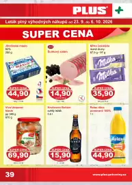 PLUS JIP leták Strana 1: Krušovice Bohém světlý ležák €15,90, Le&Co šunkový salám €14,90