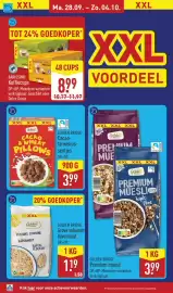 ALDI folder week 40 Pagina 22: Barissimo Koffiecups €8,99, Golden Bridge Cacao Tawerkussentjes €3,99