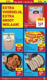 ALDI folder week 40 Pagina 25: BBQ Braadworsten €5,99, Curryworst in Pittige Curry-Ketchup €1,89