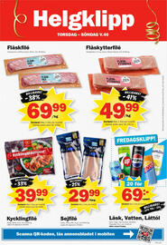 Pekås reklamblad vecka 40 Sida 12: Nybergs deli fläskfilé €69,99, Nybergs Deli Fläskytterfilé €49,99
