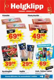 Pekås reklamblad vecka 40 Sida 12: Nybergs deli fläskfilé €69,99, Nybergs Deli Fläskytterfilé €49,99