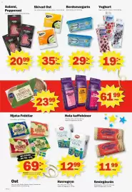 Pekås reklamblad vecka 40 Sida 2: Fazer mjuka fröbitar €23,99, Xtra skivad ost €35,00