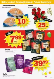 Pekås reklamblad vecka 40 Sida 7: Polarbröd jubileumskaka €10,00, Rosor €25,00