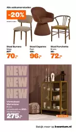Kwantum folder Pagina 13: Vitrinekast Marsciano €275,00, Stoel Forchetta €72,00