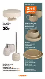 Kwantum folder Pagina 6: Elodie Beige Zeepomp €5,00, Taartplateau Scalloped Off-white €20,00